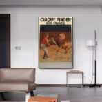 cartel vintage del circo leon