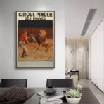 cartel vintage del circo leon