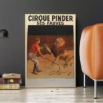 cartel vintage del circo leon
