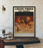 cartel vintage del circo leon