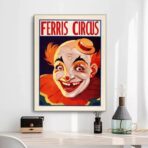 cartel de payaso vintage