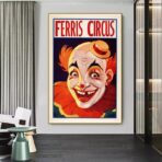 cartel de payaso vintage