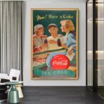 cartel de coca cola vintage