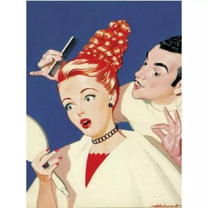 cartel de peluqueria vintage