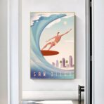 cartel vintage de competicion de surf
