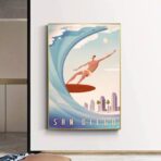 cartel vintage de competicion de surf