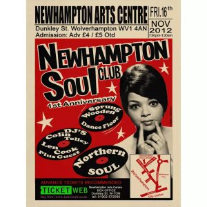 cartel de concierto de soul vintage