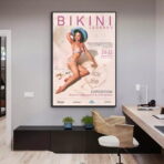 cartel vintage de concurso de miss bikini