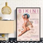 cartel vintage de concurso de miss bikini