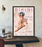 cartel vintage de concurso de miss bikini
