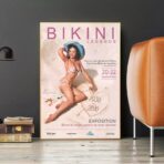 cartel vintage de concurso de miss bikini