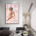 cartel vintage de concurso de miss bikini