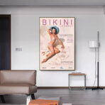 cartel vintage de concurso de miss bikini