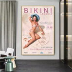cartel vintage de concurso de miss bikini