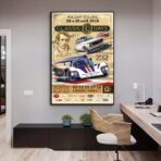 cartel de carreras de automovilismo vintage