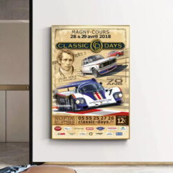 cartel de carreras de automovilismo vintage