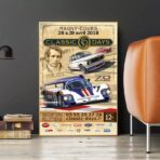 cartel de carreras de automovilismo vintage