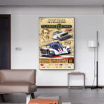 cartel de carreras de automovilismo vintage