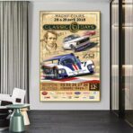 cartel de carreras de automovilismo vintage