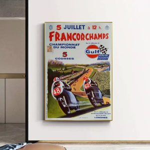 cartel de carreras de motocicletas vintage