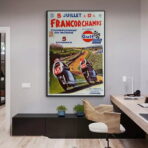 cartel de carreras de motocicletas vintage