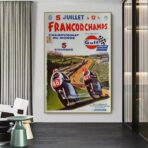 cartel de carreras de motocicletas vintage