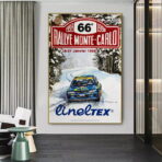 cartel de carrera de rally vintage