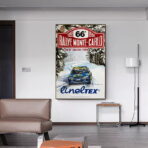 cartel de carrera de rally vintage