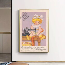 cartel de costura nino vintage
