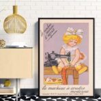 cartel de costura nino vintage