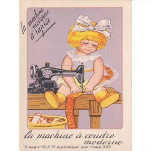 cartel de costura nino vintage