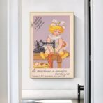 cartel de costura nino vintage