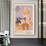 cartel de costura nino vintage