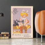 cartel de costura nino vintage