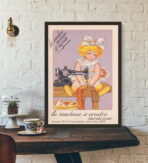 cartel de costura nino vintage
