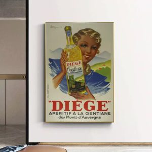 affiche cuisine vintage alcool