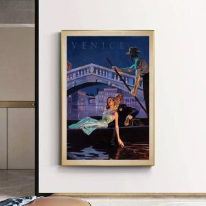 cartel de arte de pareja vintage