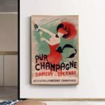 poster vintage champan puro damery epernay