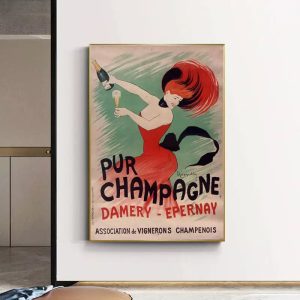 poster vintage champan puro damery epernay