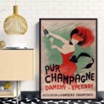 poster vintage champan puro damery epernay