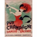 poster vintage champan puro damery epernay