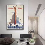 cartel vintage club de esqui