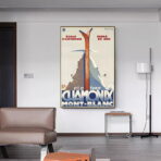cartel vintage club de esqui