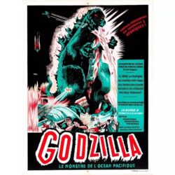 cartel de pelicula vintage godzilla
