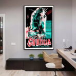 cartel de pelicula vintage godzilla