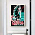 cartel de pelicula vintage godzilla