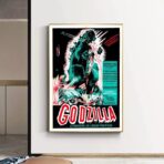 cartel de pelicula vintage godzilla