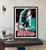 cartel de pelicula vintage godzilla