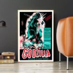 cartel de pelicula vintage godzilla