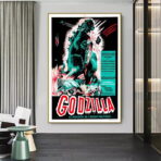 cartel de pelicula vintage godzilla